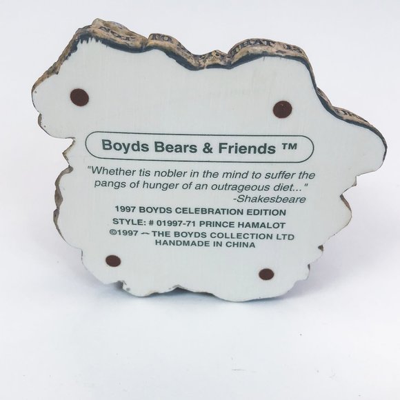Boyds Bears and Friends Celebration Edition "Prince Hamalot" 1997 Figurine, Vtg - Picture 11 of 11